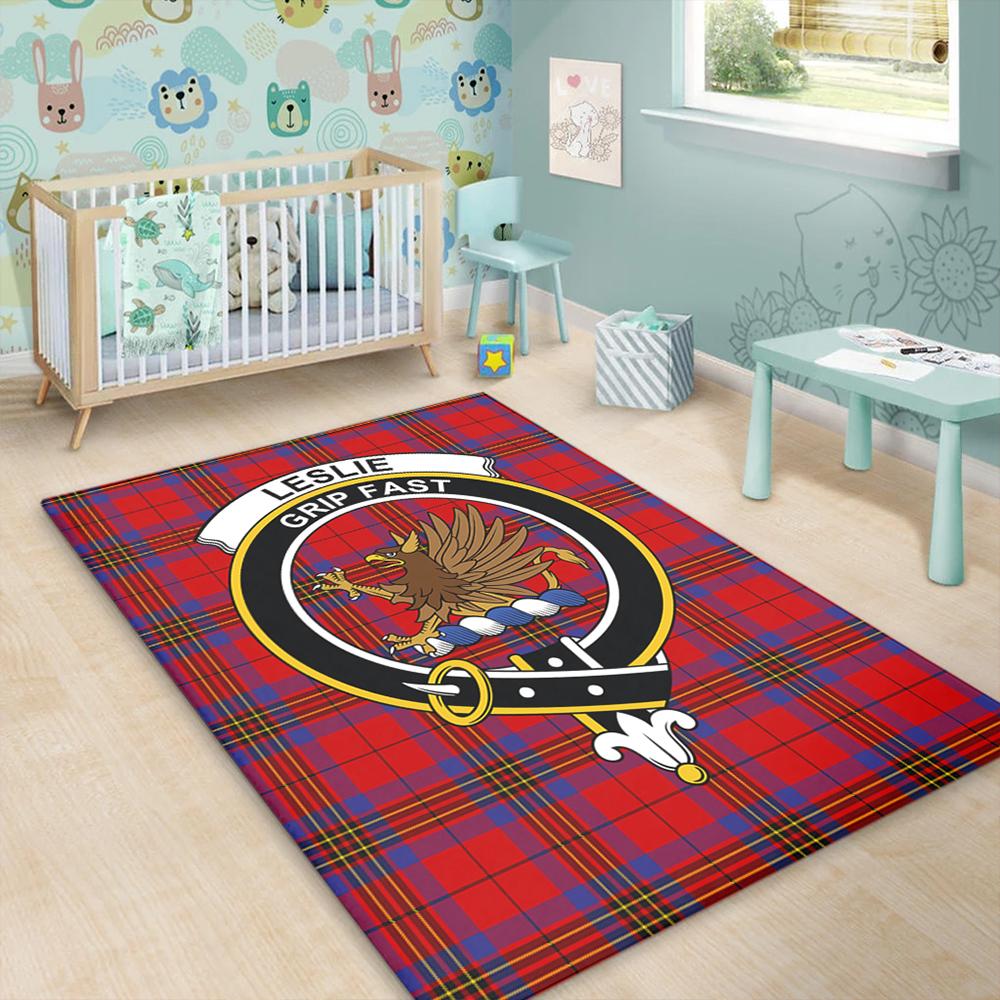 Leslie Modern Tartan Crest Area Rug