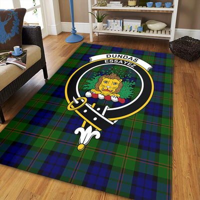 Clan Dundas Modern 02 Tartan Crest Rug – Scottish Highland Carpet for Living Room, Celtic Home Decor & Scotland Gift