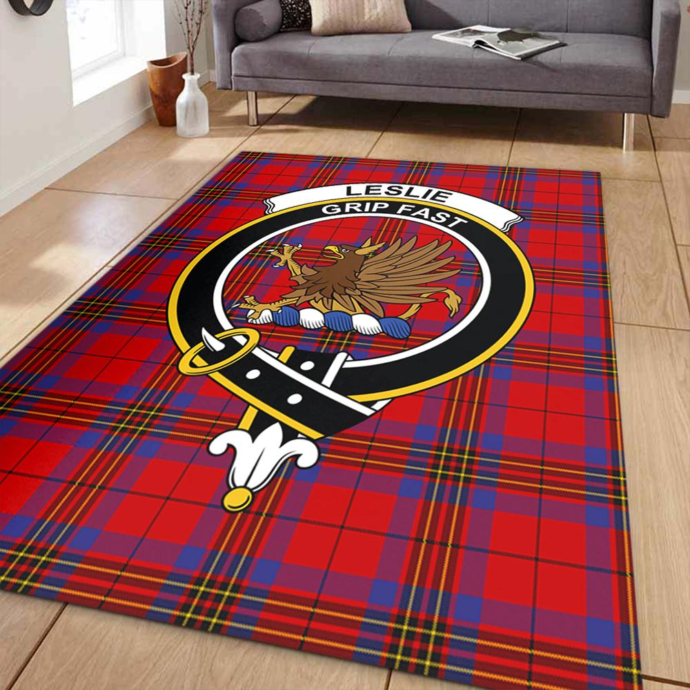 Leslie Modern Tartan Crest Area Rug