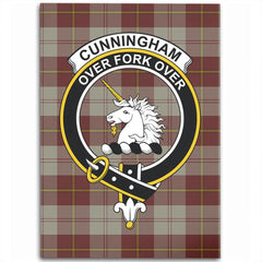 Cunningham Burgundy Dancers Tartan Crest Area Rug