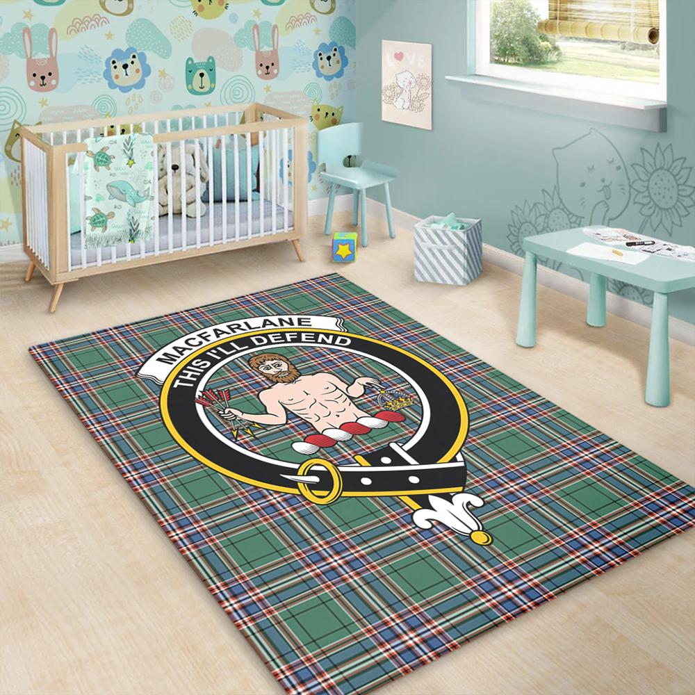 MacFarlane Hunting Ancient Tartan Crest Area Rug