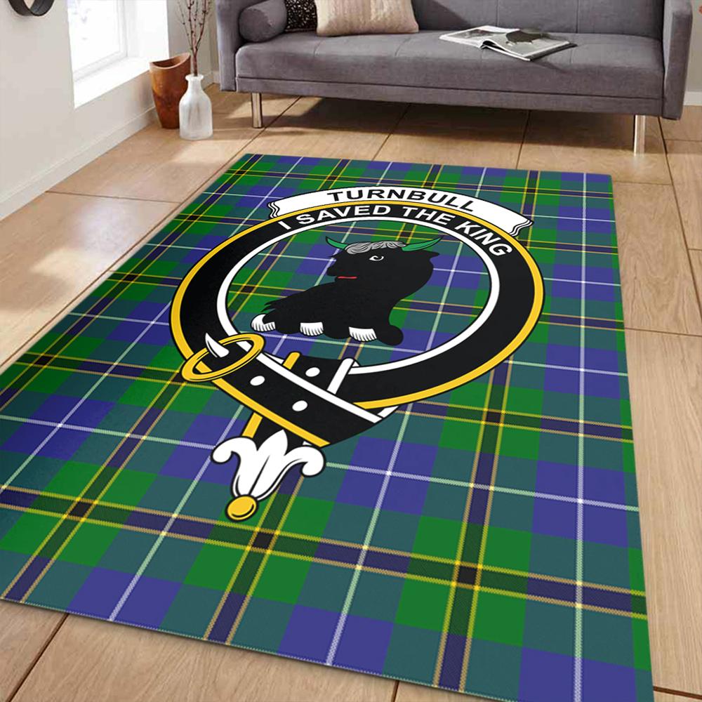 Turnbull Hunting Tartan Crest Area Rug