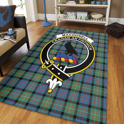 Clan MacDonnell of Glengarry Ancient Tartan Crest Rug – Scottish Highland Carpet for Living Room, Celtic Home Decor & Scotland Gift