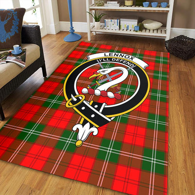 Clan Lennox Modern Tartan Crest Rug – Scottish Highland Carpet for Living Room, Celtic Home Decor & Scotland Gift