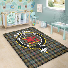 Farquharson Weathered Tartan Crest Area Rug