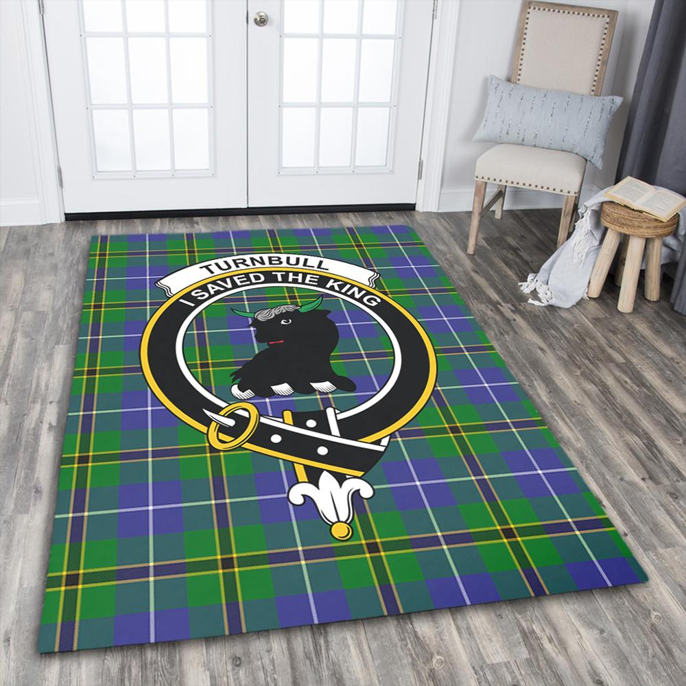 Turnbull Hunting Tartan Crest Area Rug