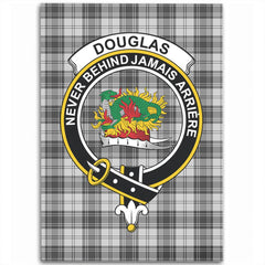 Douglas Grey Modern Tartan Crest Area Rug