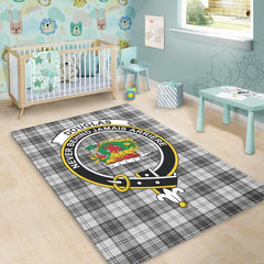 Douglas Grey Modern Tartan Crest Area Rug