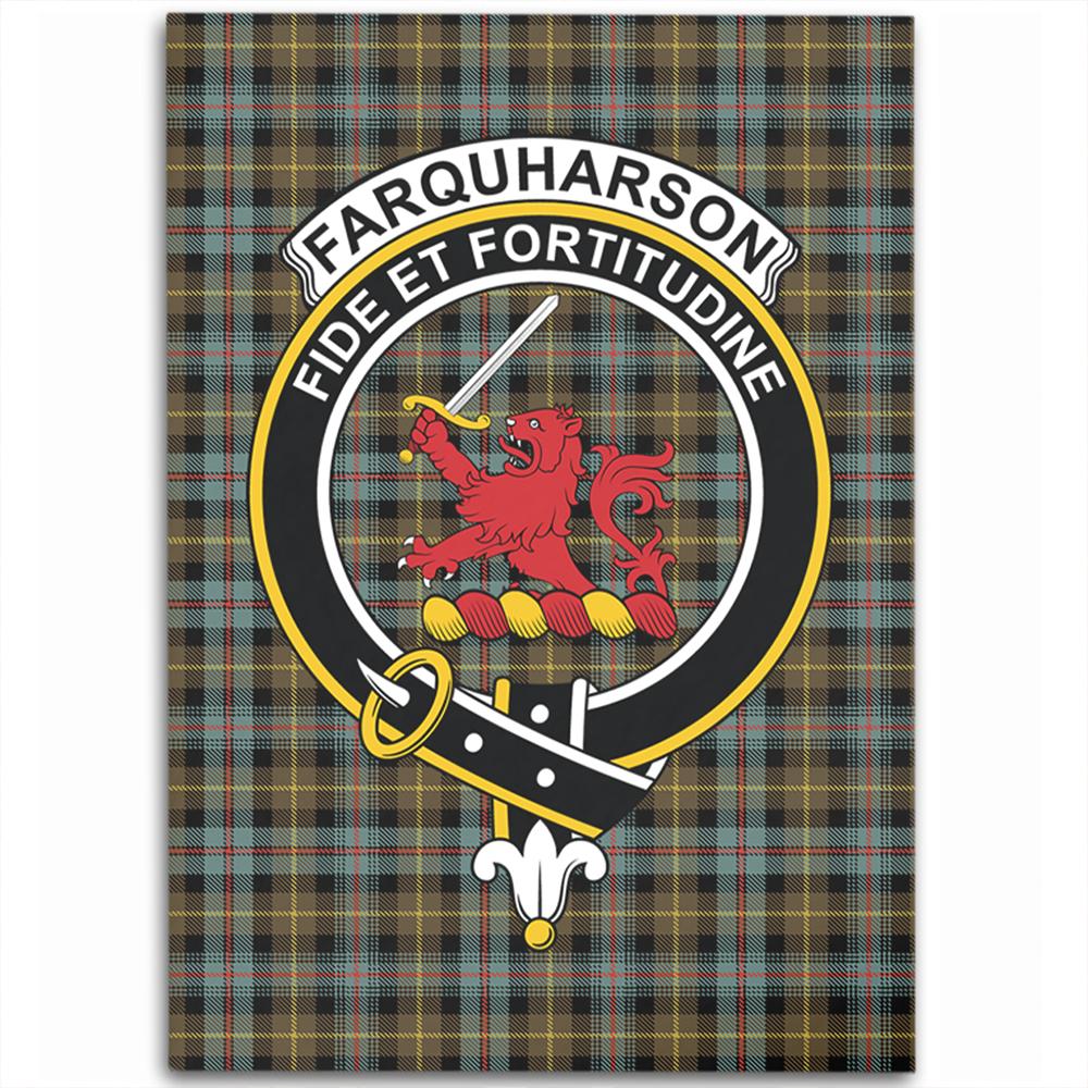 Farquharson Weathered Tartan Crest Area Rug