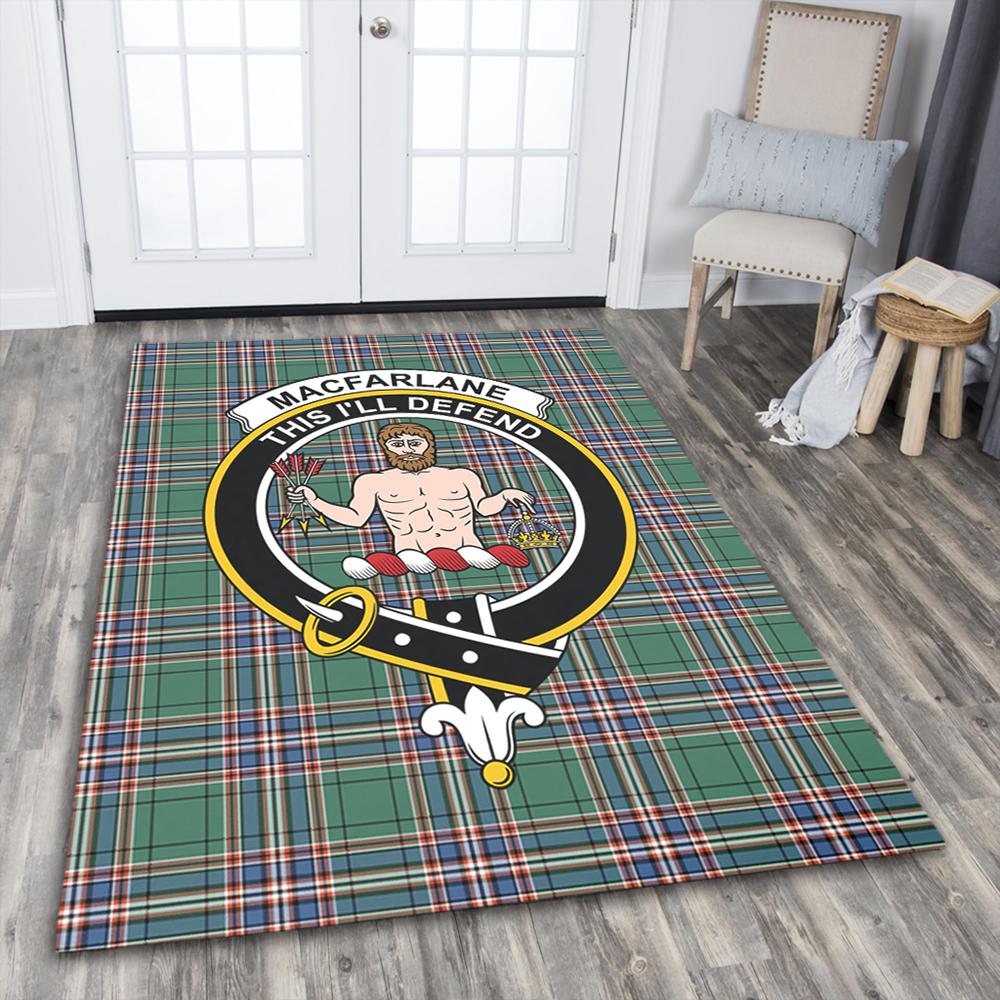 MacFarlane Hunting Ancient Tartan Crest Area Rug