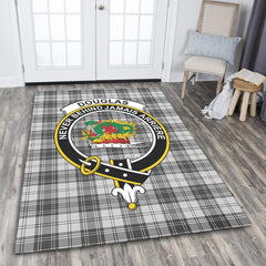 Douglas Grey Modern Tartan Crest Area Rug