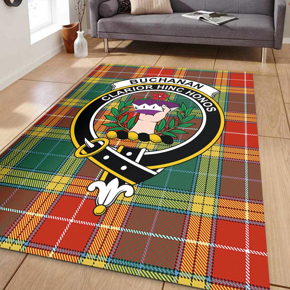 Buchanan Old Sett Tartan Crest Area Rug