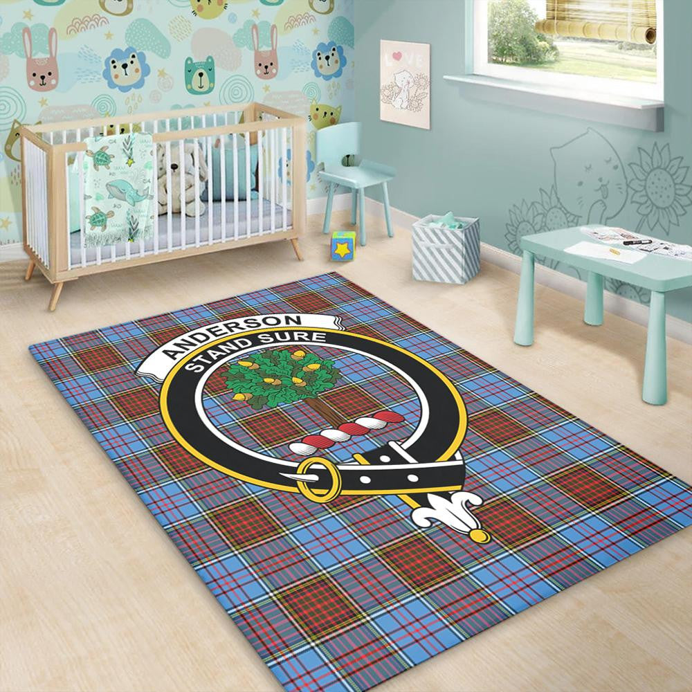 Anderson Modern Tartan Crest Area Rug