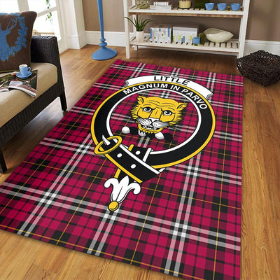 Clan Little Tartan Crest Rug – Scottish Highland Carpet for Living Room, Celtic Home Decor & Scotland Gift