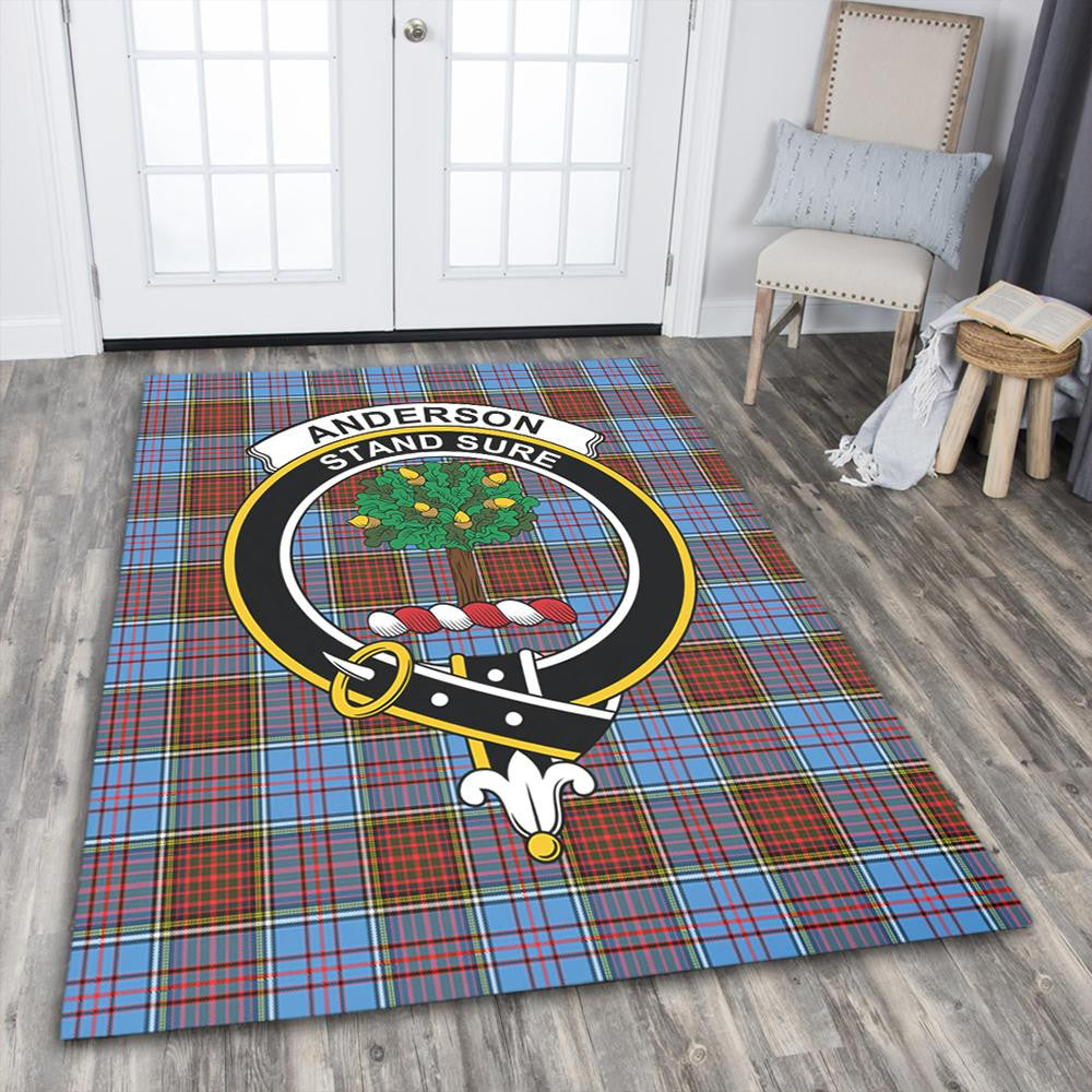 Anderson Modern Tartan Crest Area Rug