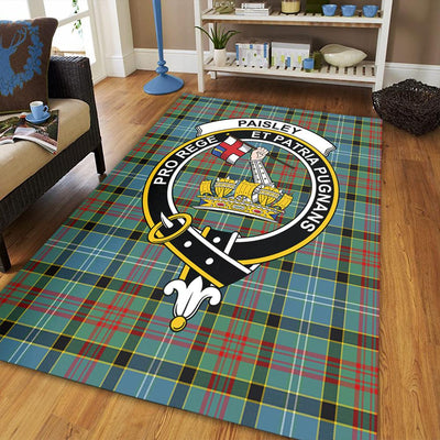Clan Paisley District Tartan Crest Rug – Scottish Highland Carpet for Living Room, Celtic Home Decor & Scotland Gift