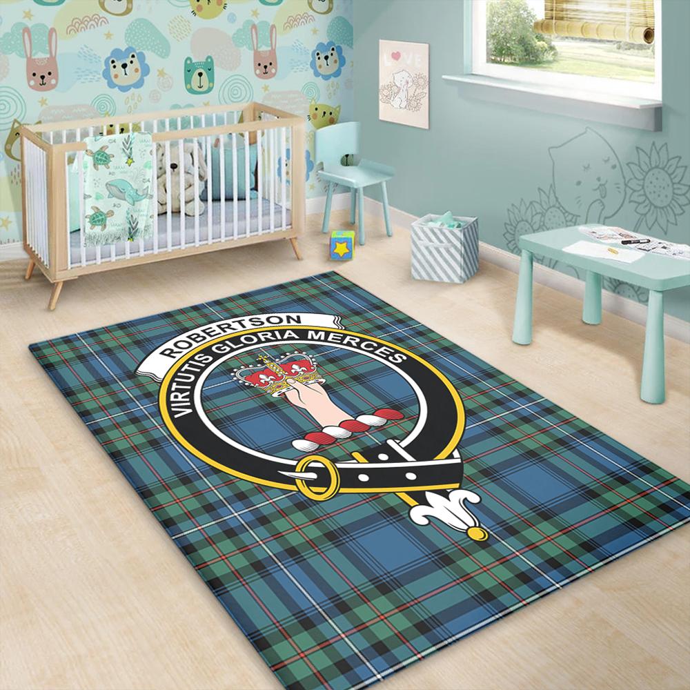 Robertson Hunting Ancient Tartan Crest Area Rug