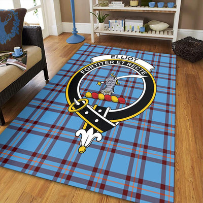 Clan Elliot Ancient Tartan Crest Rug – Scottish Highland Carpet for Living Room, Celtic Home Decor & Scotland Gift