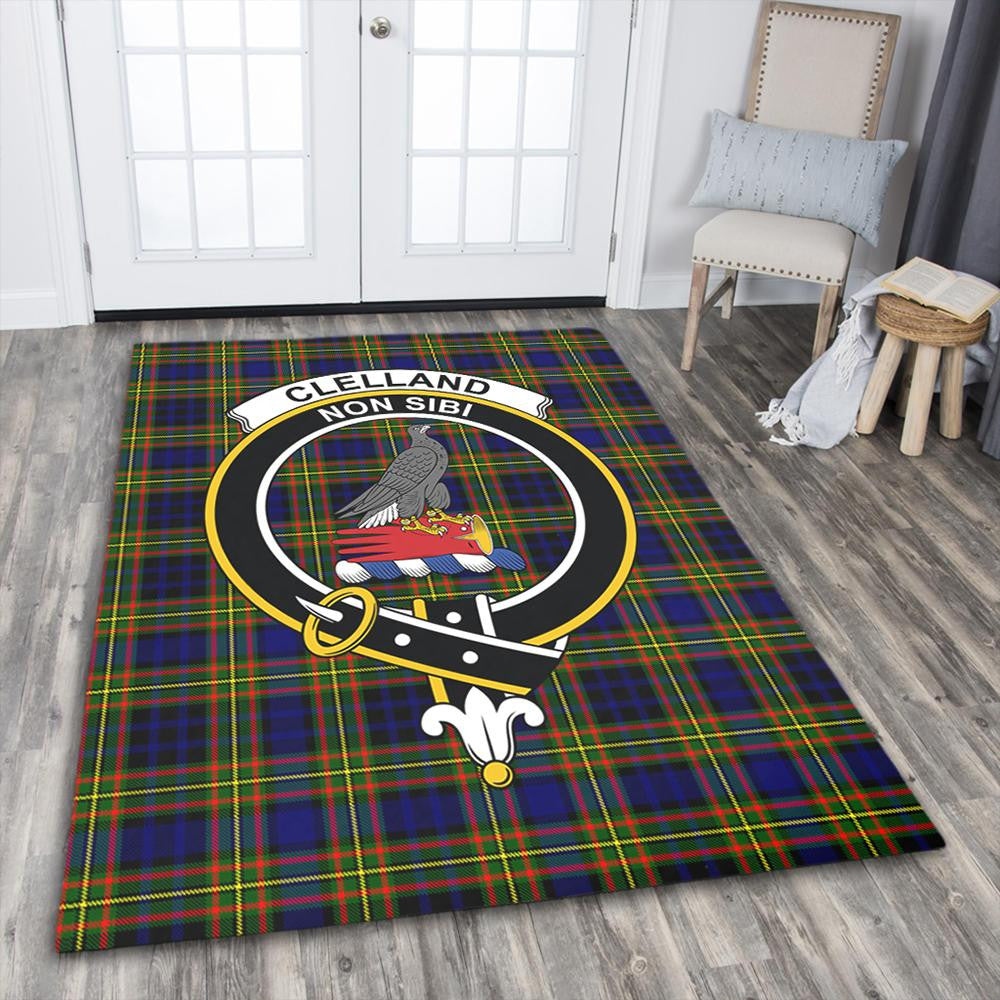 Clelland Modern Tartan Crest Area Rug