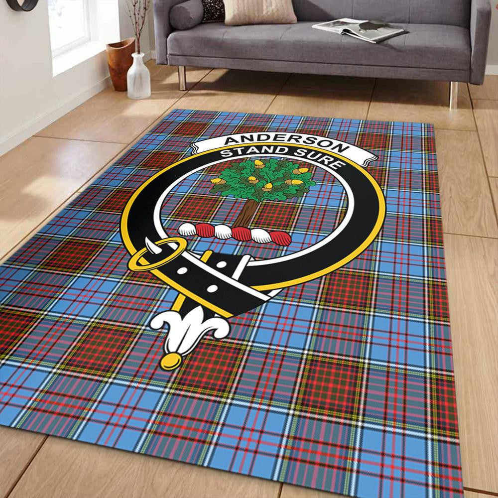 Anderson Modern Tartan Crest Area Rug