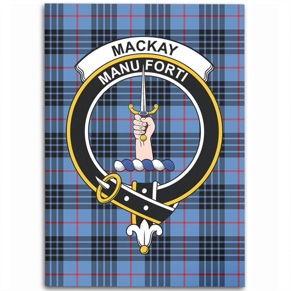 MacKay Blue Tartan Crest Area Rug