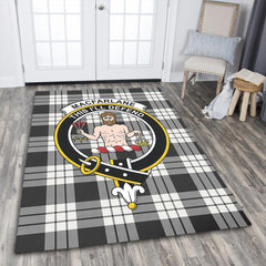 MacFarlane Black & White Tartan Crest Area Rug