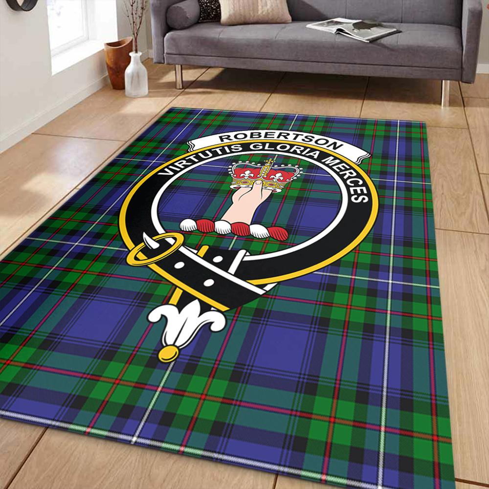 Robertson Hunting Modern Tartan Crest Area Rug