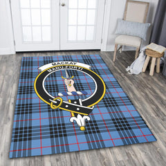 MacKay Blue Tartan Crest Area Rug