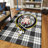 MacFarlane Black & White Tartan Crest Area Rug