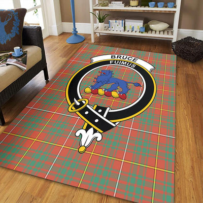 Clan Bruce Ancient Tartan Crest Rug – Scottish Highland Carpet for Living Room, Celtic Home Decor & Scotland Gift