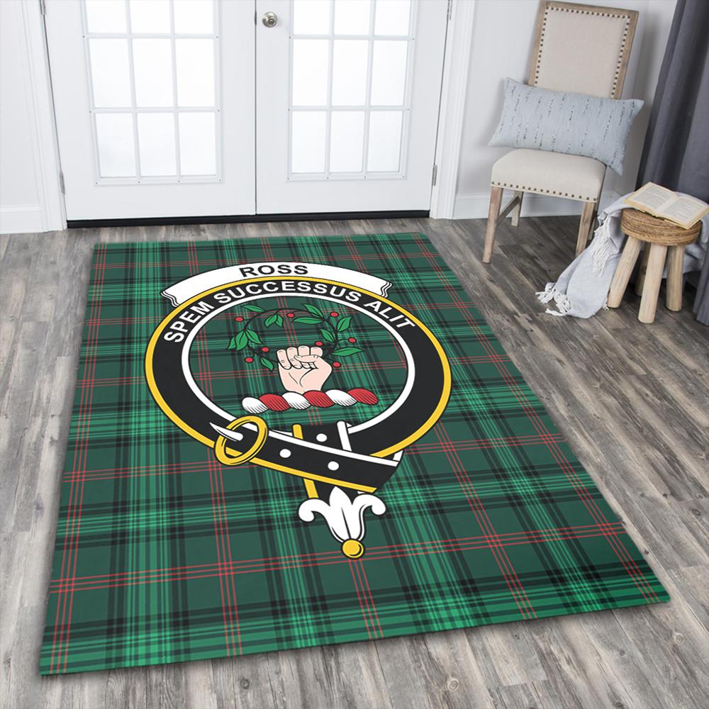 Ross Hunting Modern Tartan Crest Area Rug