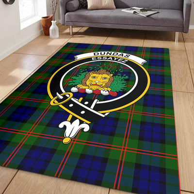 Clan Dundas Modern Tartan Crest Rug – Scottish Highland Carpet for Living Room, Celtic Home Decor & Scotland Gift