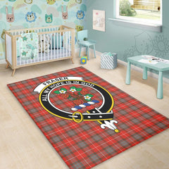 Fraser Weathered Tartan Crest Area Rug