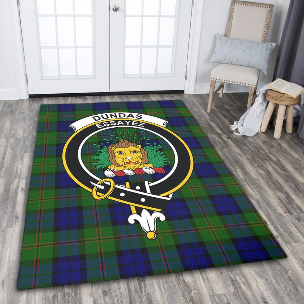 Dundas Modern Tartan Crest Area Rug