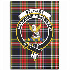 Stewart Black Tartan Crest Area Rug