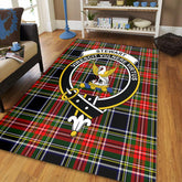 Stewart Black Tartan Crest Area Rug