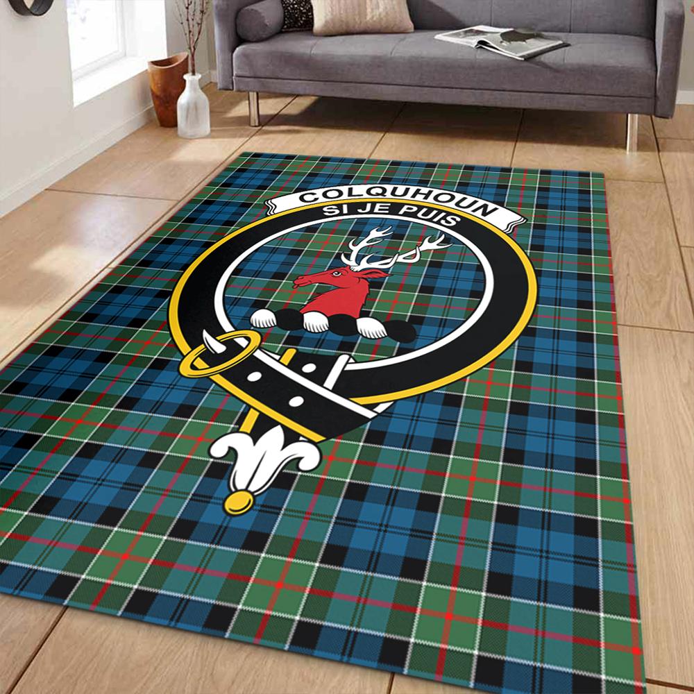 Colquhoun Ancient Tartan Crest Area Rug
