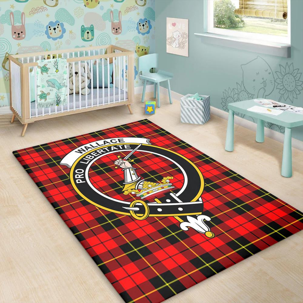 Wallace Hunting - Red Tartan Crest Area Rug