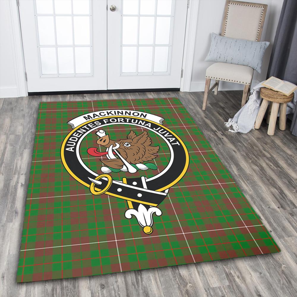 MacKinnon Hunting Modern Tartan Crest Area Rug