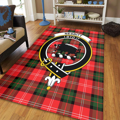 Clan Nesbitt Modern Tartan Crest Rug – Scottish Highland Carpet for Living Room, Celtic Home Decor & Scotland Gift