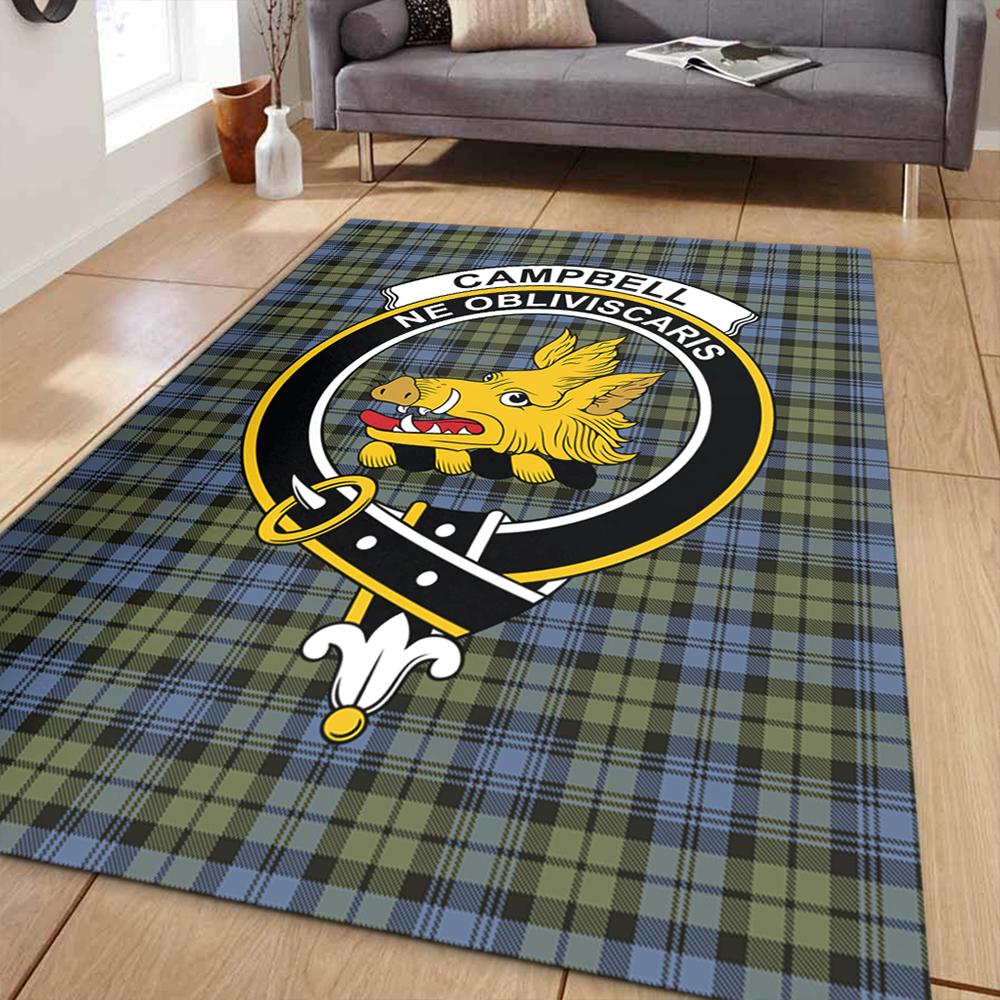 Campbell Faded Tartan Crest Area Rug