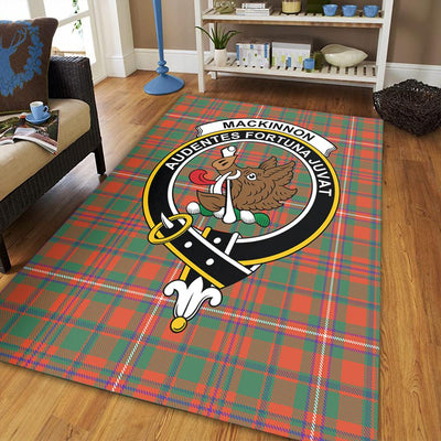Clan MacKinnon Ancient Tartan Crest Rug – Scottish Highland Carpet for Living Room, Celtic Home Decor & Scotland Gift