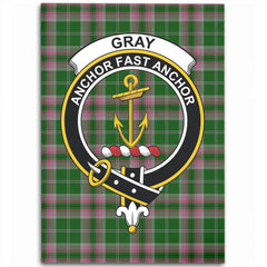 Gray Tartan Crest Area Rug