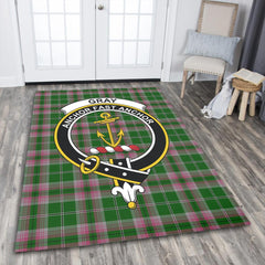 Gray Tartan Crest Area Rug