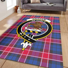Graham of Menteith Red Tartan Crest Area Rug