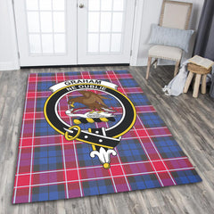Graham of Menteith Red Tartan Crest Area Rug