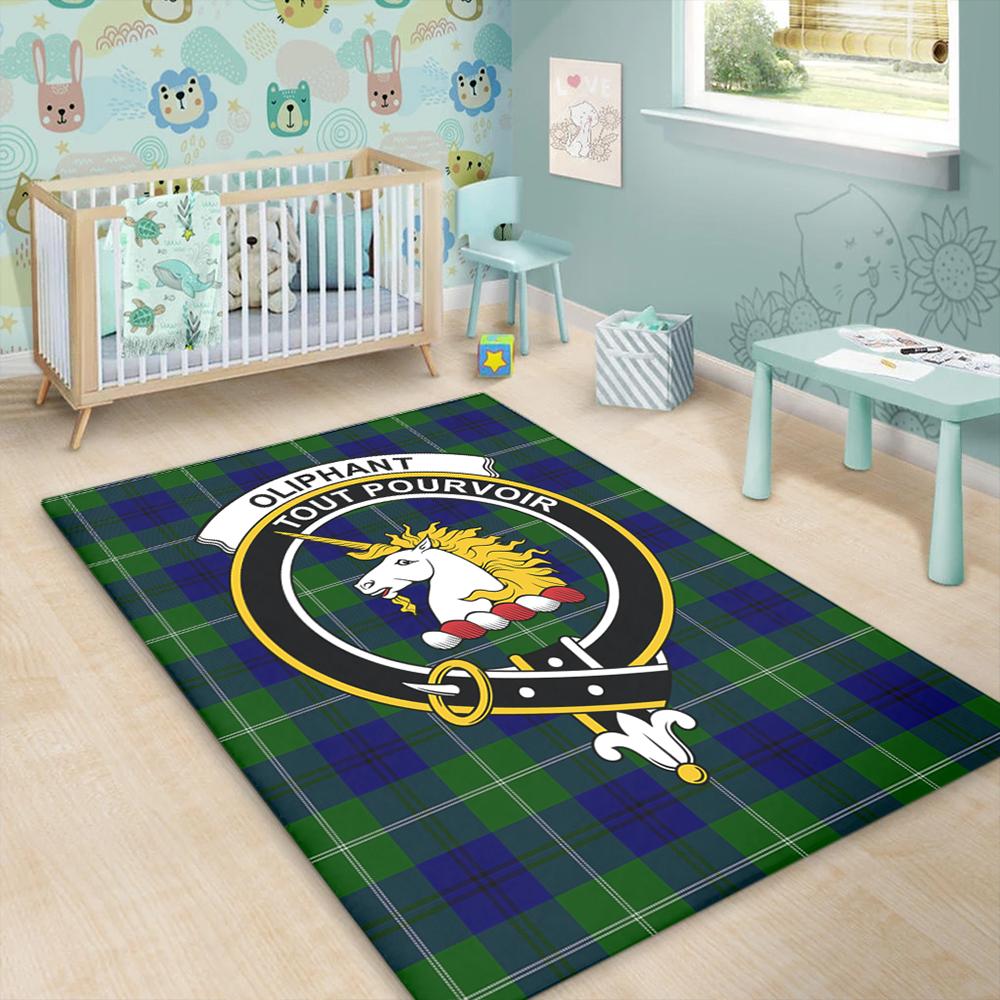 Oliphant Modern Tartan Crest Area Rug