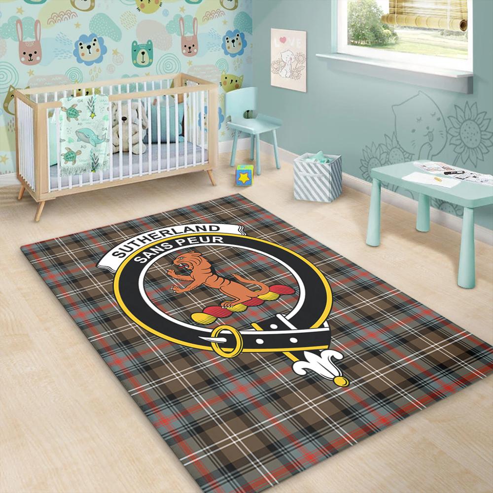 Sutherland Weathered Tartan Crest Area Rug