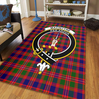 Clan MacIntyre Modern Tartan Crest Rug – Scottish Highland Carpet for Living Room, Celtic Home Decor & Scotland Gift
