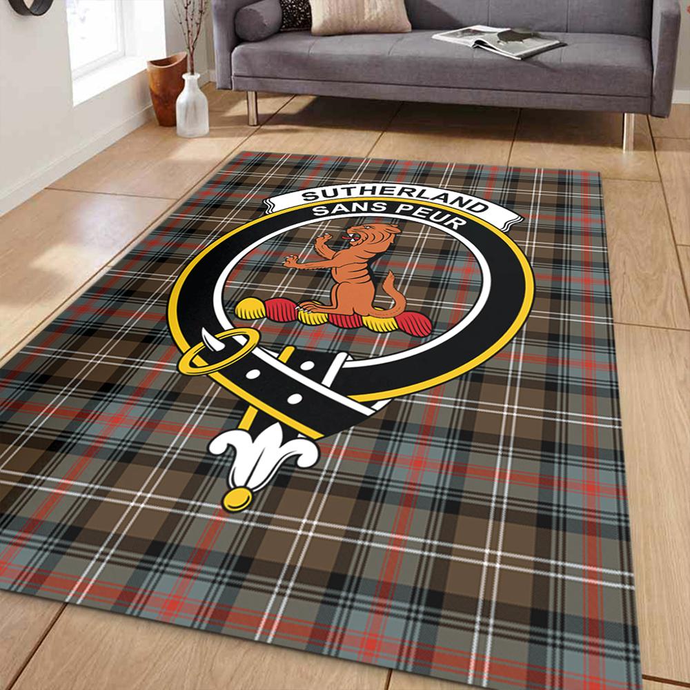 Sutherland Weathered Tartan Crest Area Rug